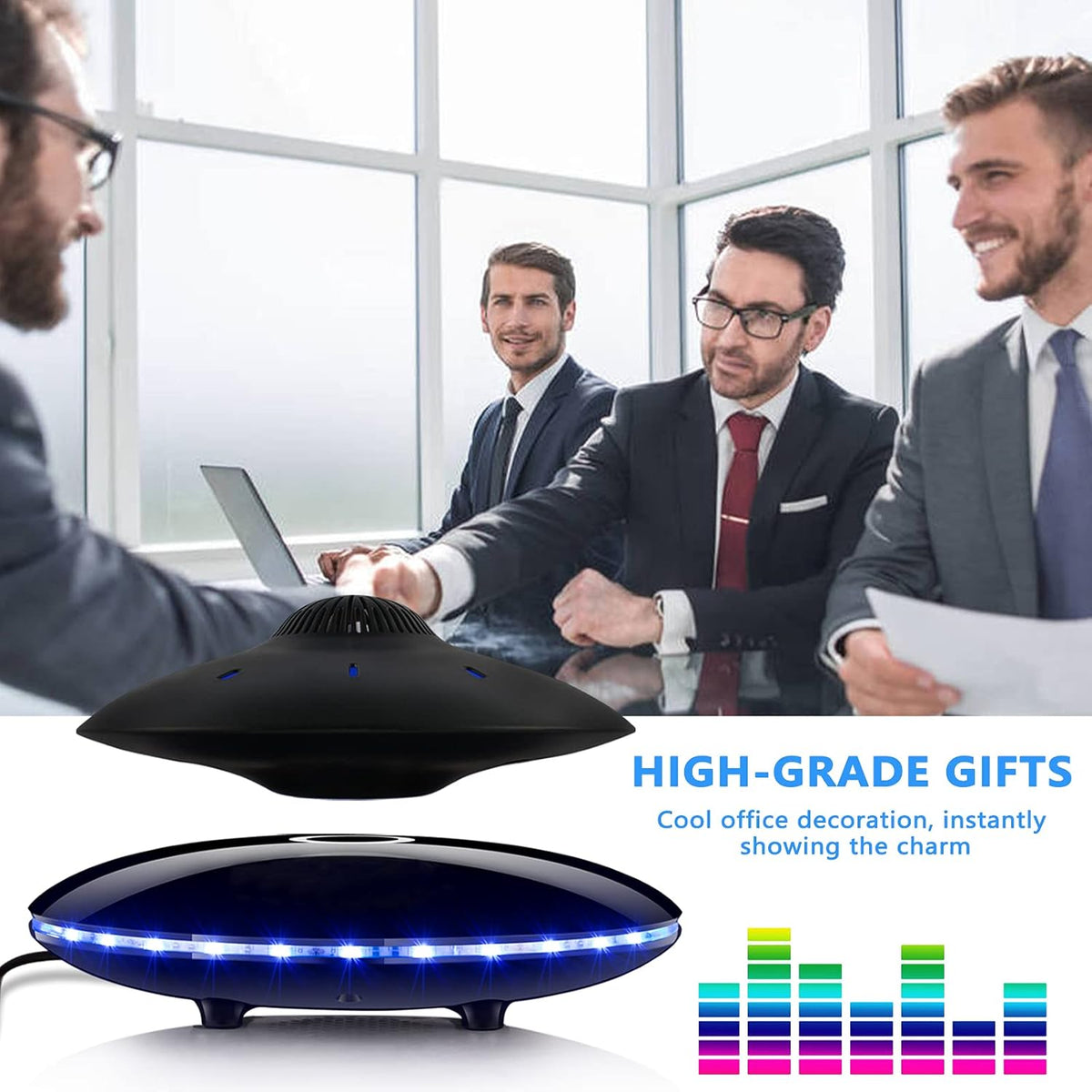 Magnetic Levitating Bluetooth Speaker with LED Lights Base E781918
