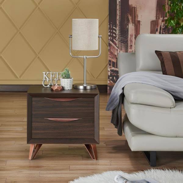 Wenge 2-Drawer Nightstand Q58478