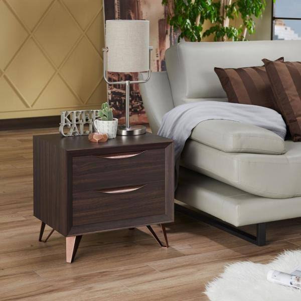 Wenge 2-Drawer Nightstand Q58478