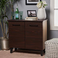 Walnut Finished Faux Wood Cabinet R299106