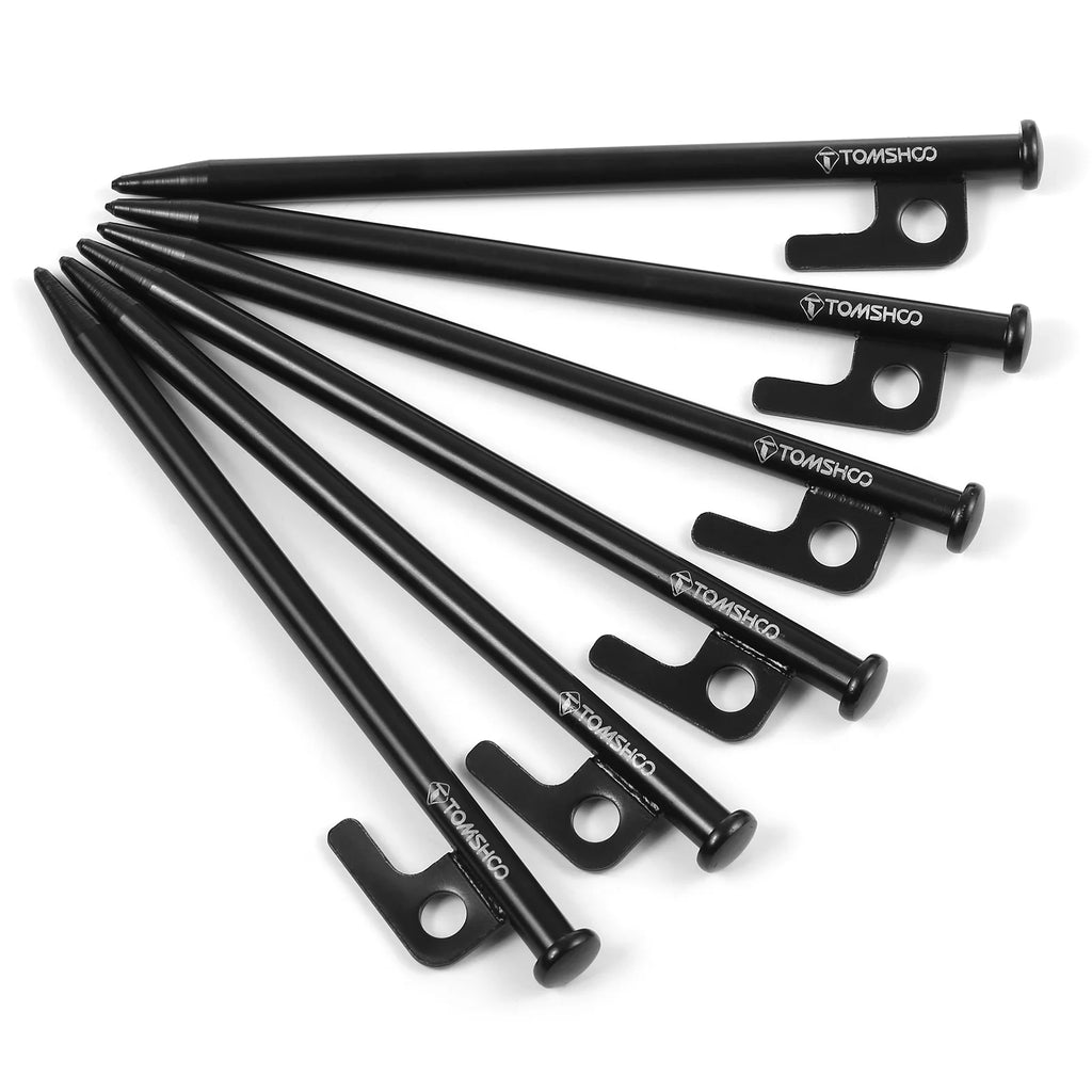 6PCS Heavy Duty Steel Tent Pegs, 8 Inch /12 Inch P180217