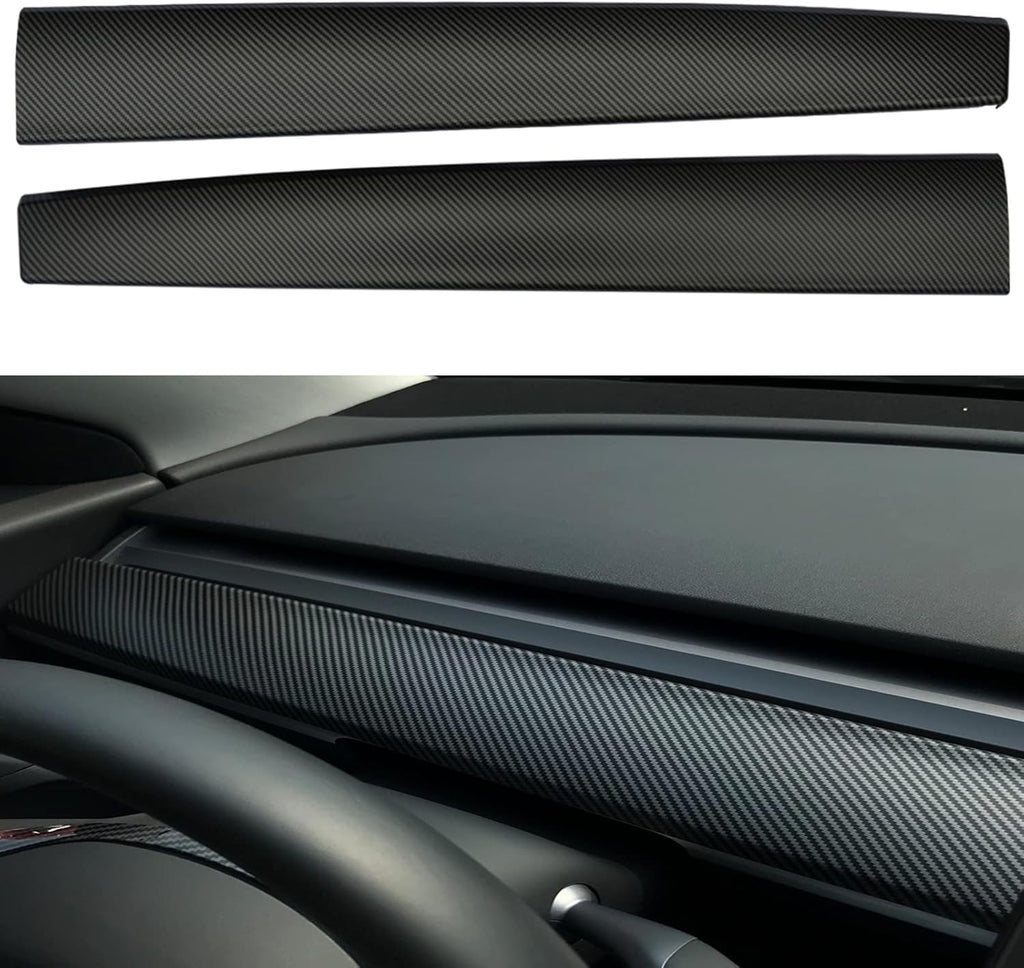 ABS Matte Carbon Fiber Pattern Dash Cover Wrap Pack of 2 M953738