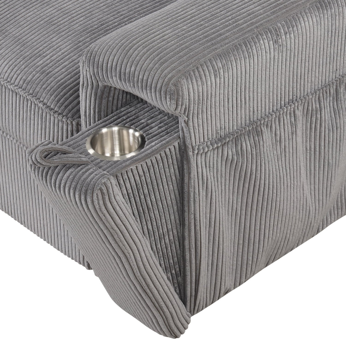 5 Seat Corduroy Fabric Sleeper Sectional Sofa with Storage Ottomans E2335