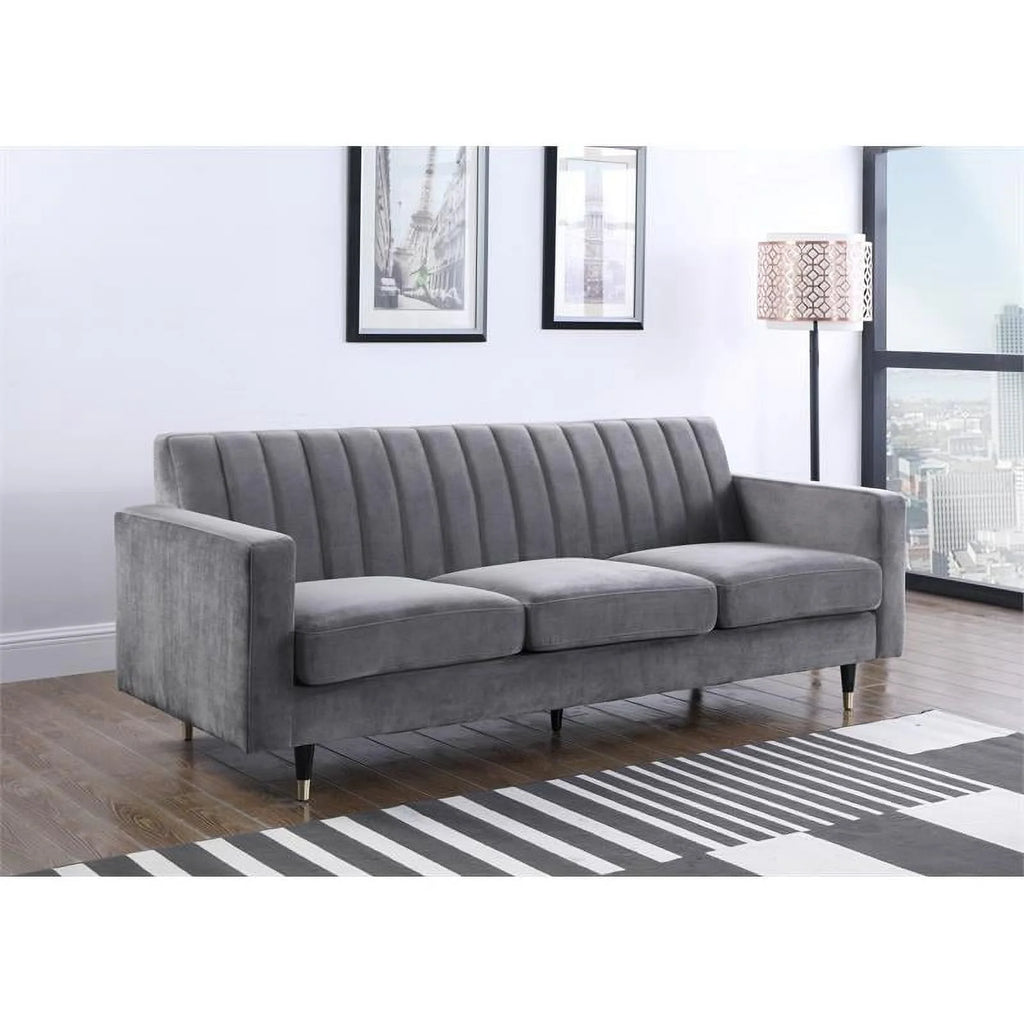 Contemporary Velvet Loveseat and Sofa Y408661