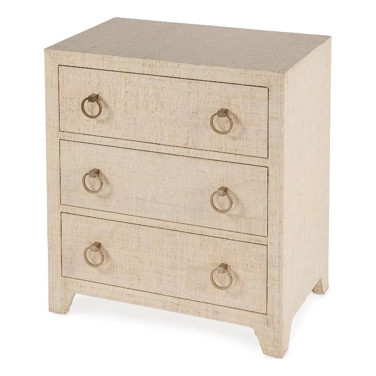 Natural Raffia 3 Drawer Wooden Chest E2570