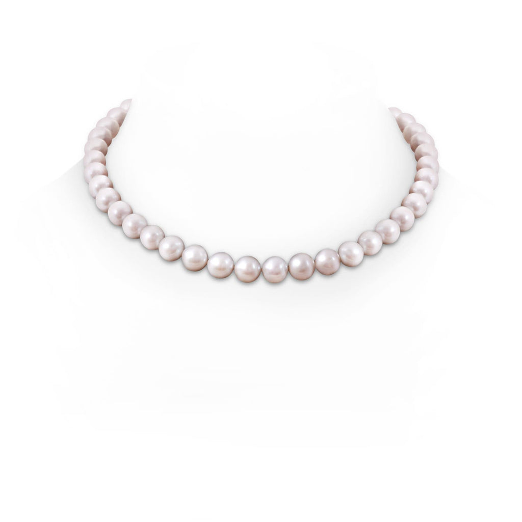 10-11mm Freshwater Cultured Pearl Single Strand Necklace in 14K White Gold T7812