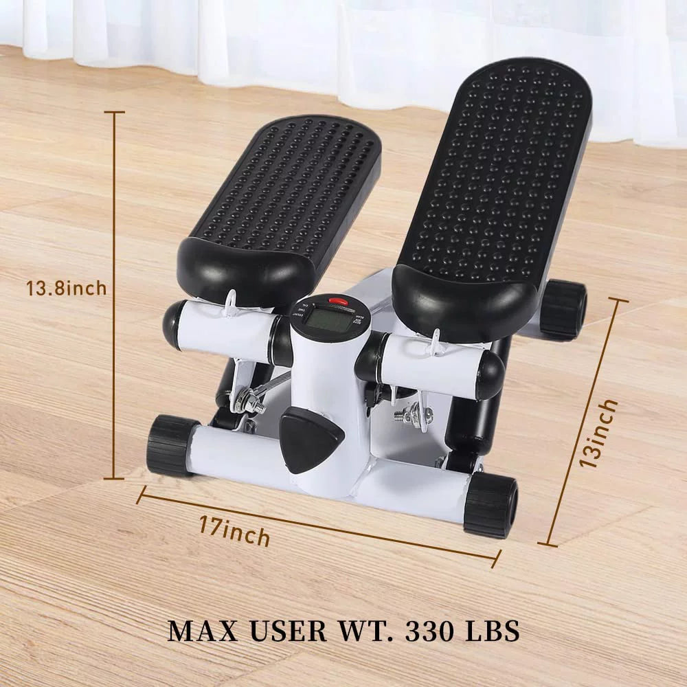 Mini Stepper with LCD, Resistance Bands & Calories Count, Black Q3498