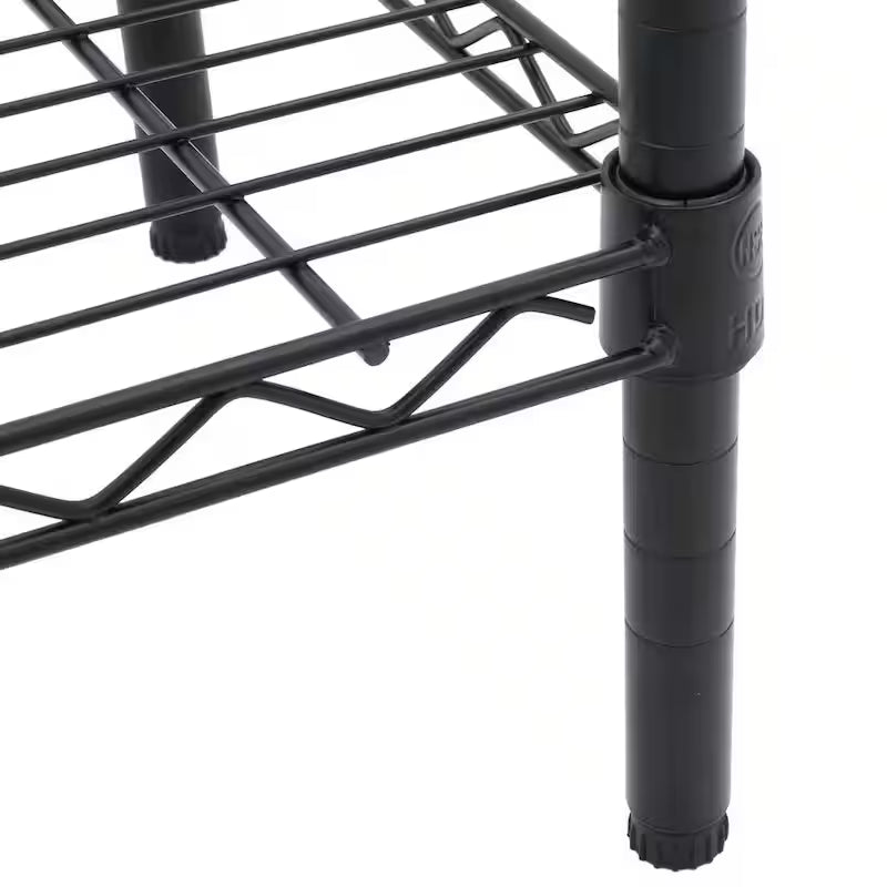 4-Tier Black Steel Wire Shelving Unit A85814