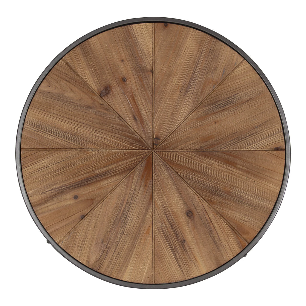 Round Wood and Metal Coffee Table D422697