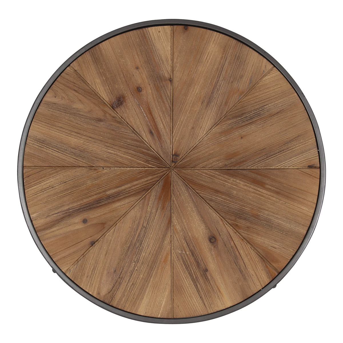 Round Wood and Metal Coffee Table D422697