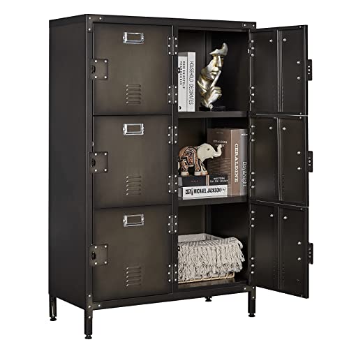 Metal Locker Storage Cabinet with 6 Lockable Doors J260630