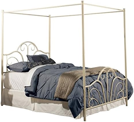 Cream Metal Canopy Bed, Queen U415530