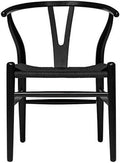 Woven Cord Seat Walnut Chair with Arm O54188