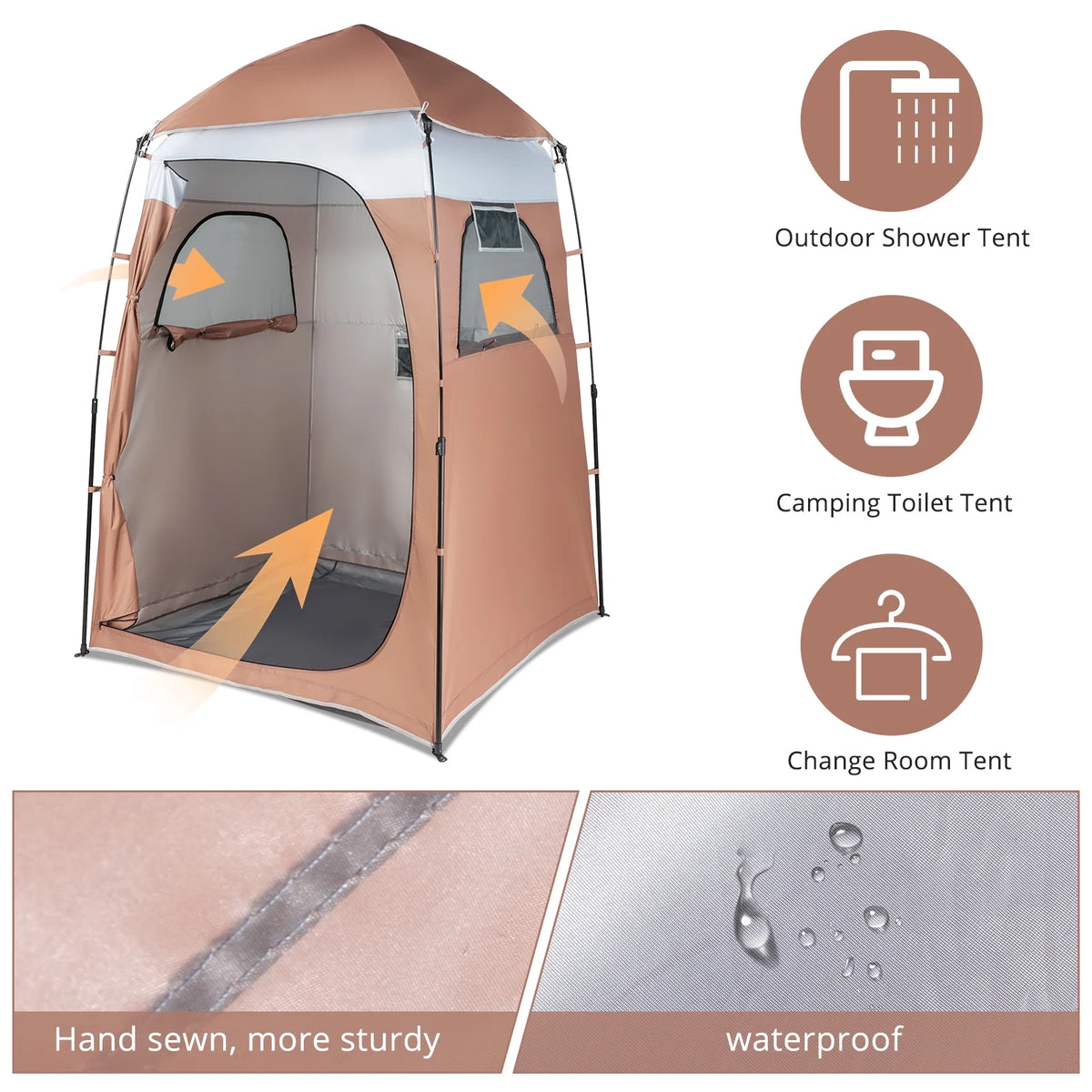 Portable Outdoor Shower Tent Camp Toilet Rain Shelter M15586