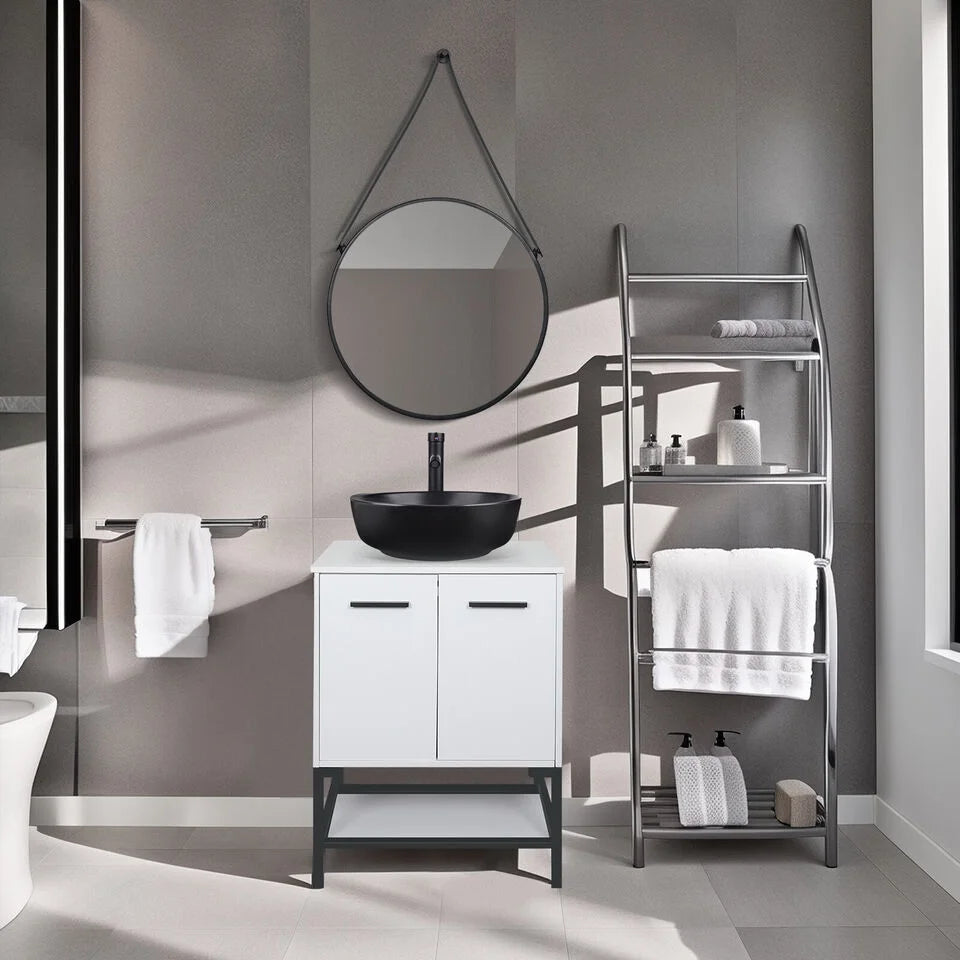 Porcelain Ceramic Vessel Sink and Faucet Combo U786690
