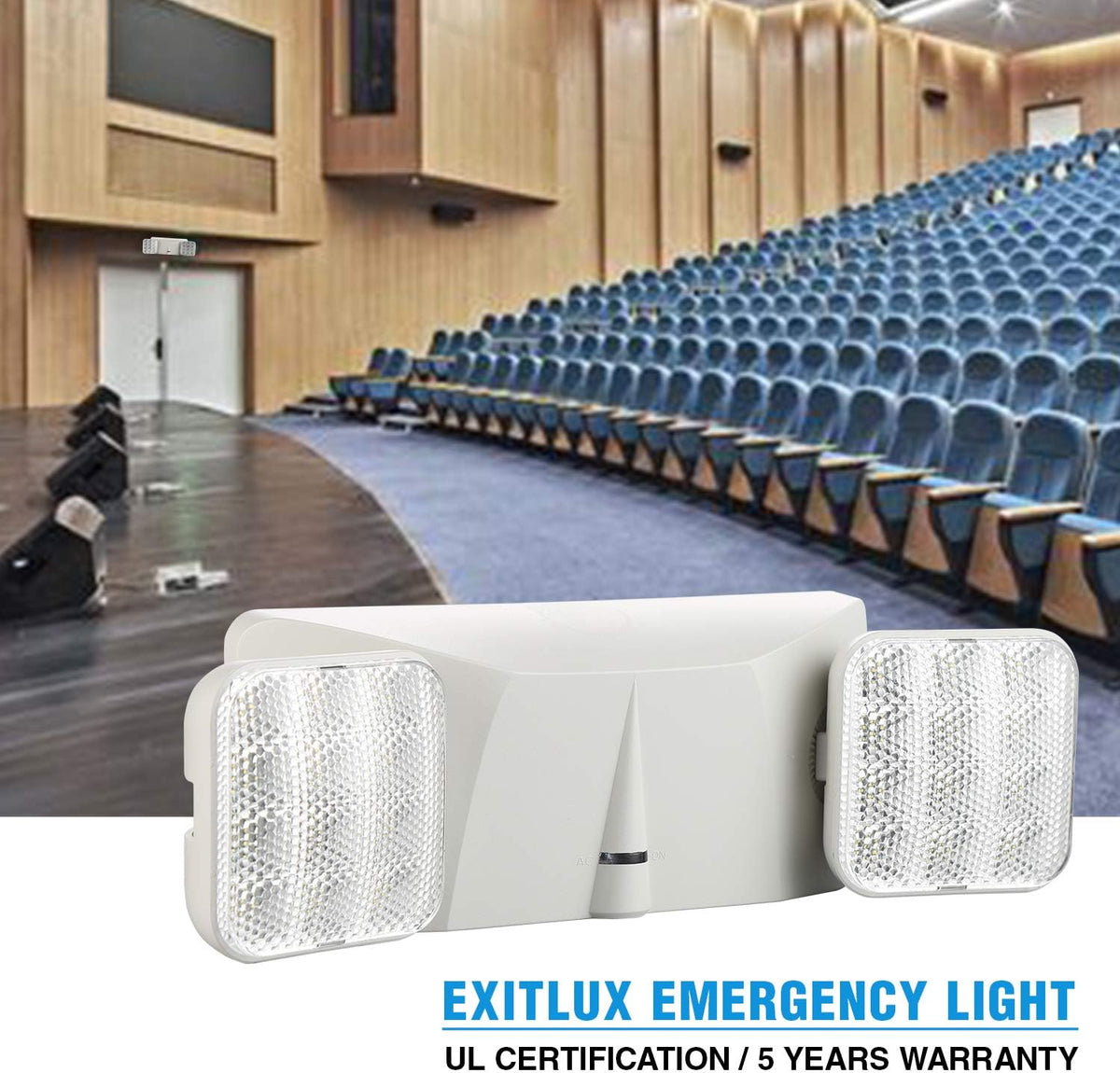 LED 4 Pack White Commercial Lighted Exit Signs with Emergency Lights I4006