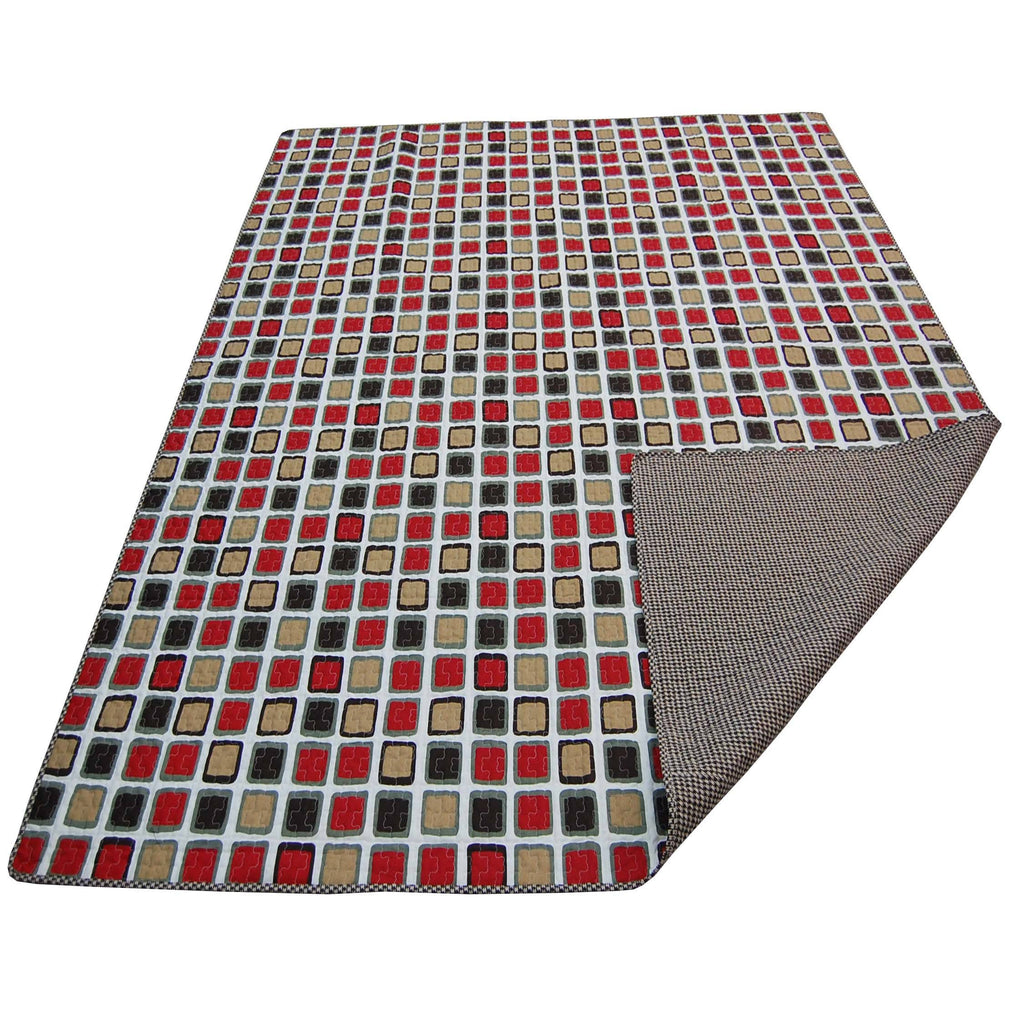 3 Piece Reversible Quilt, Brown - Full - Queen R964215