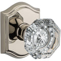 Polished Nickel Crystal Privacy Door Knob with Arch Rose G104