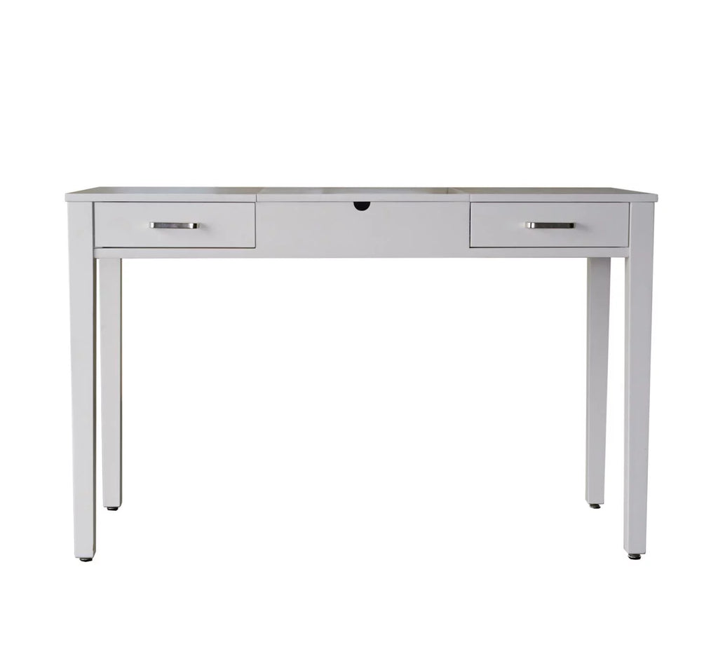 White Rectangle Writing Desk with Drawer L5519