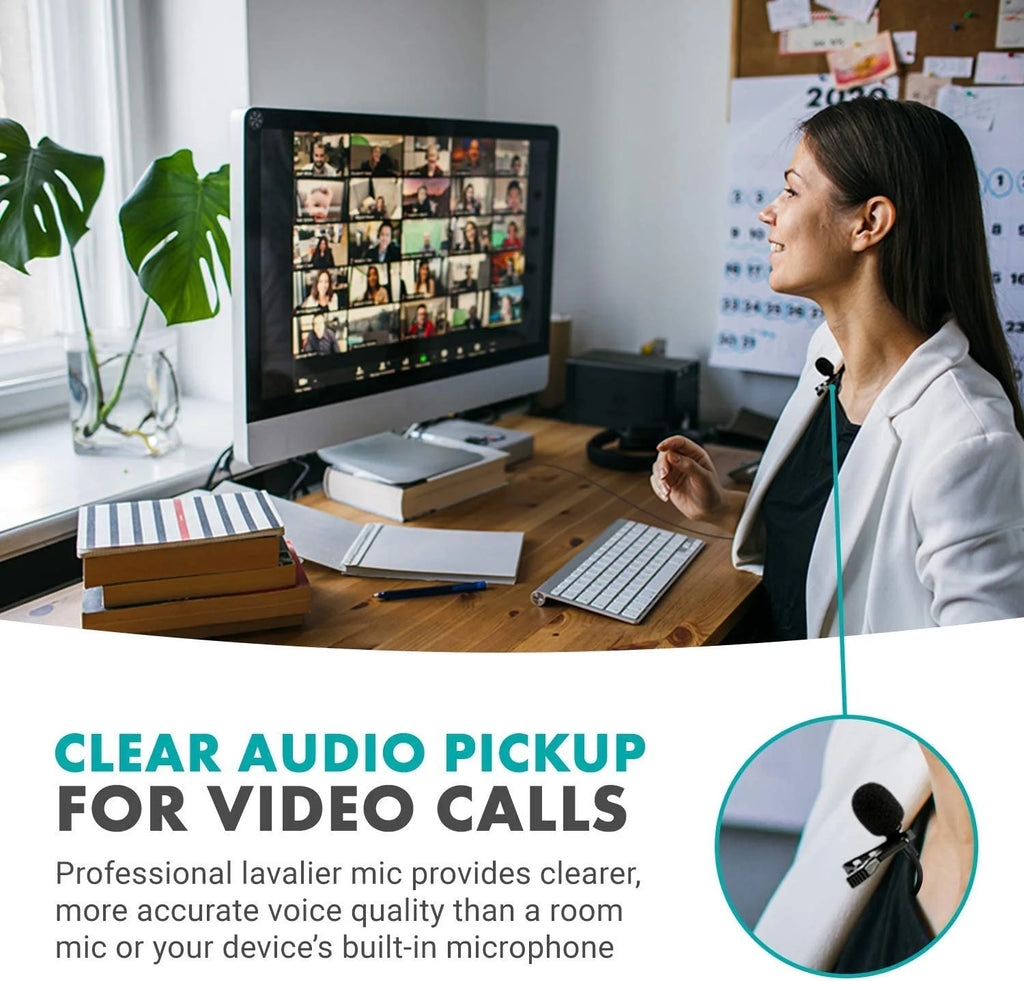Lavalier Microphone for Computer, iPhone and Android Smartphones D31330
