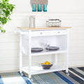 White 2 Drawer 3 Shelf Kitchen Cart M6529