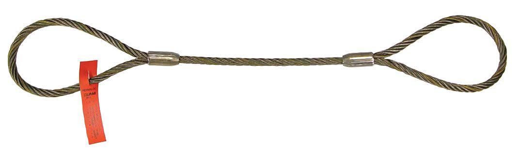 Wire Rope Sling, 10ft L, Vert Cap 19600 lb J1049