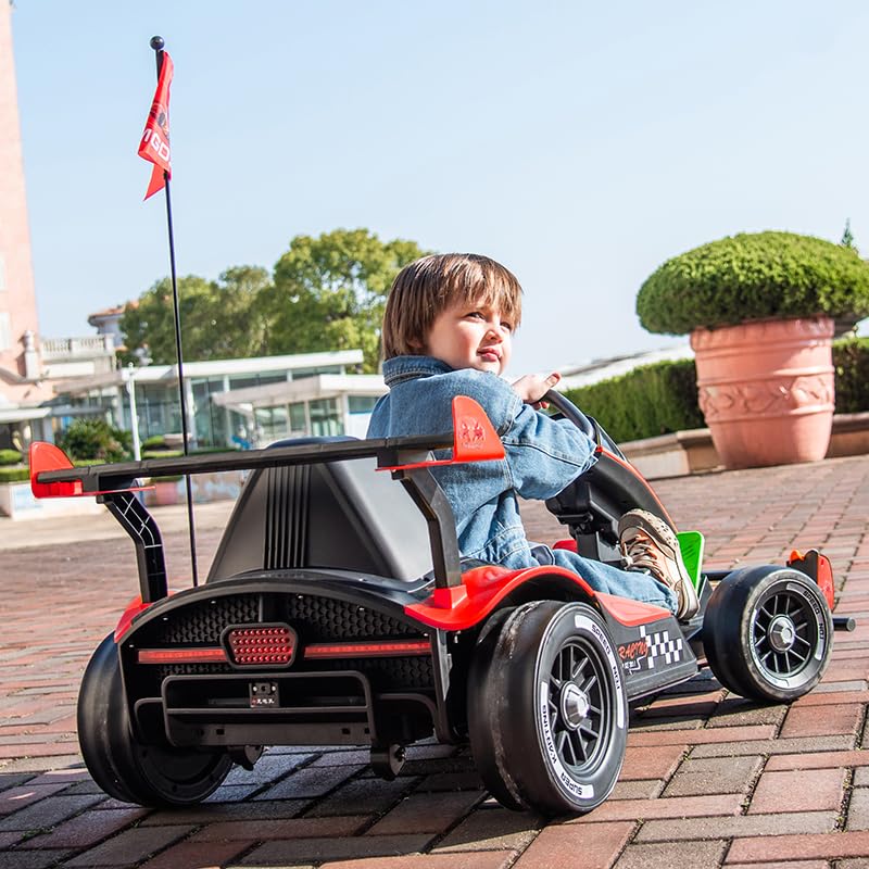 24V Rechargeable Ride-On Toy with LED Lights and Adjustable Seat B831