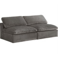 Gray Velvet Modular 2 Piece Armless Loveseat L607