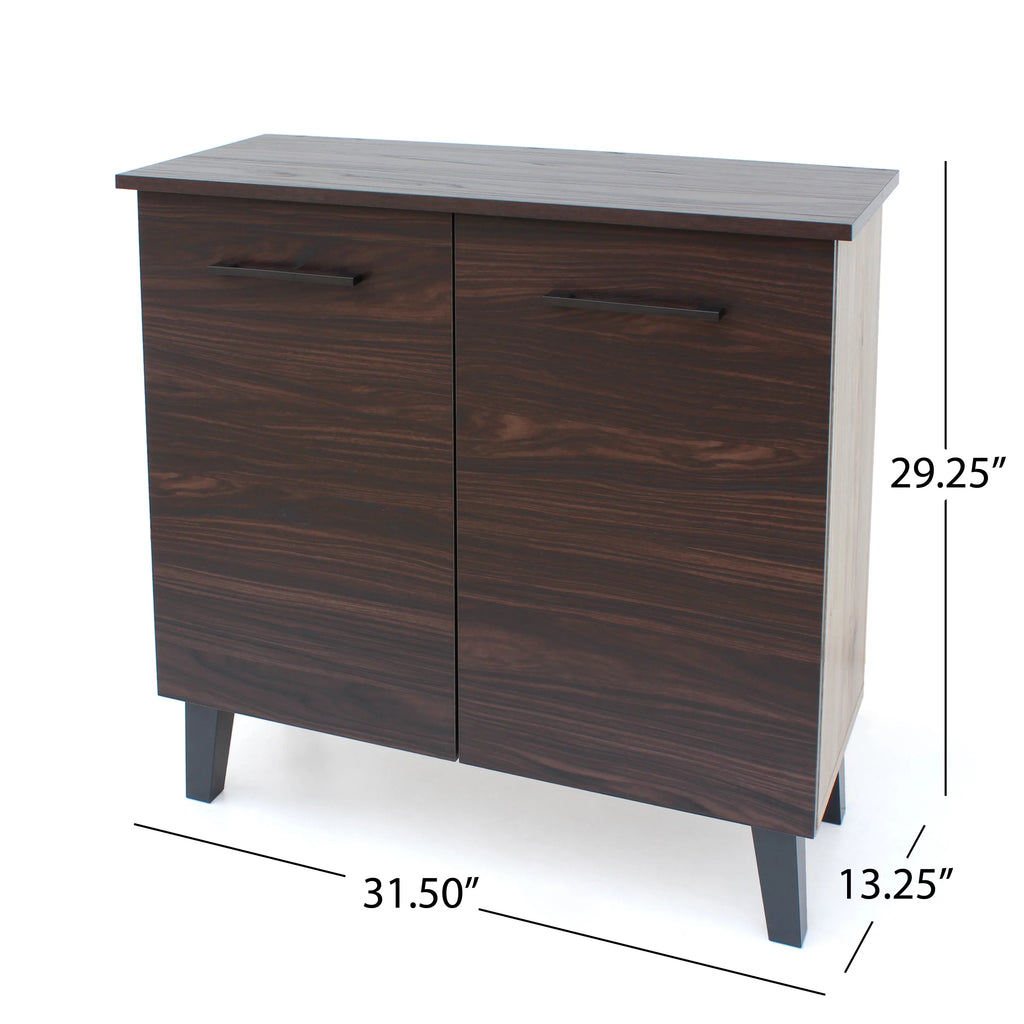 Walnut Finished Faux Wood Cabinet R299106