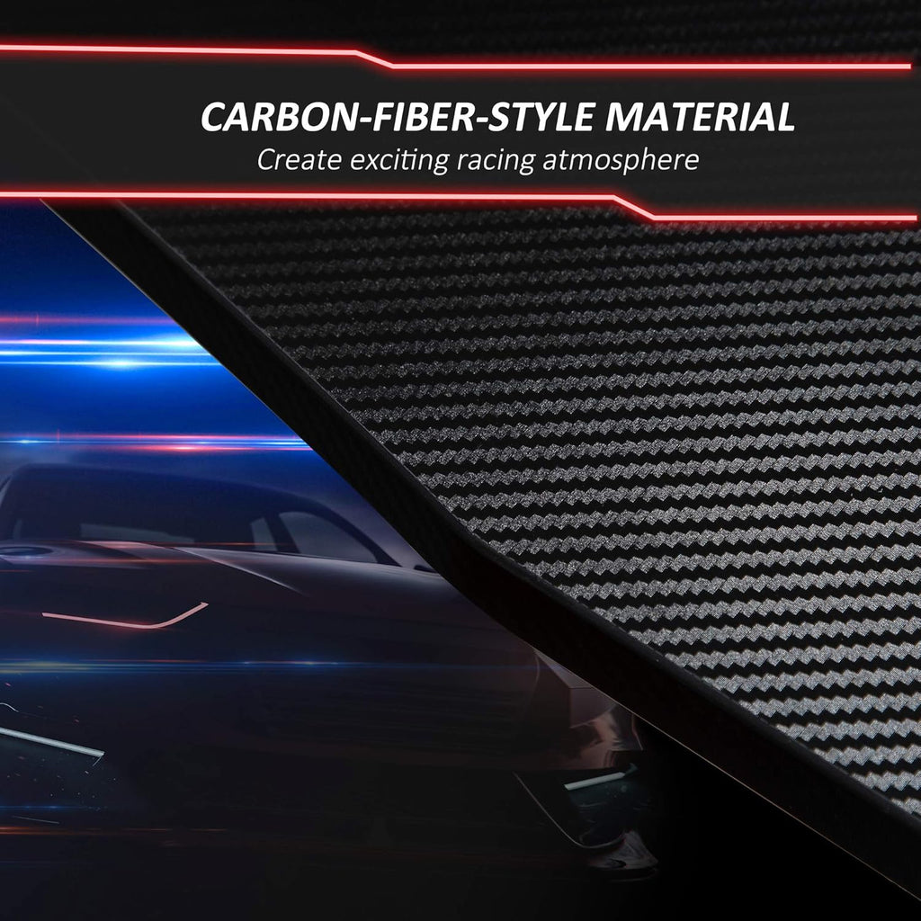 Black Carbon Fiber Style Gaming Desk with Elevated Monitor Shelf Z1646
