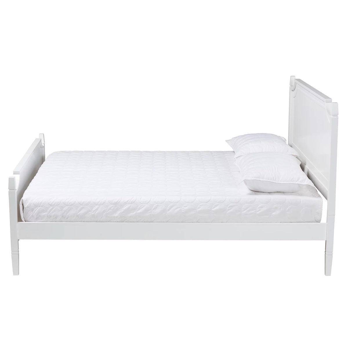 White Wood Queen Size Platform Bed W6971