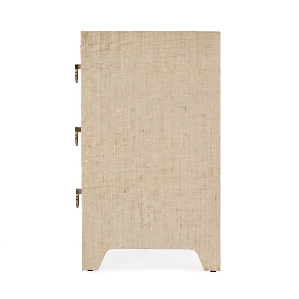 Natural Raffia 3 Drawer Wooden Chest E2570