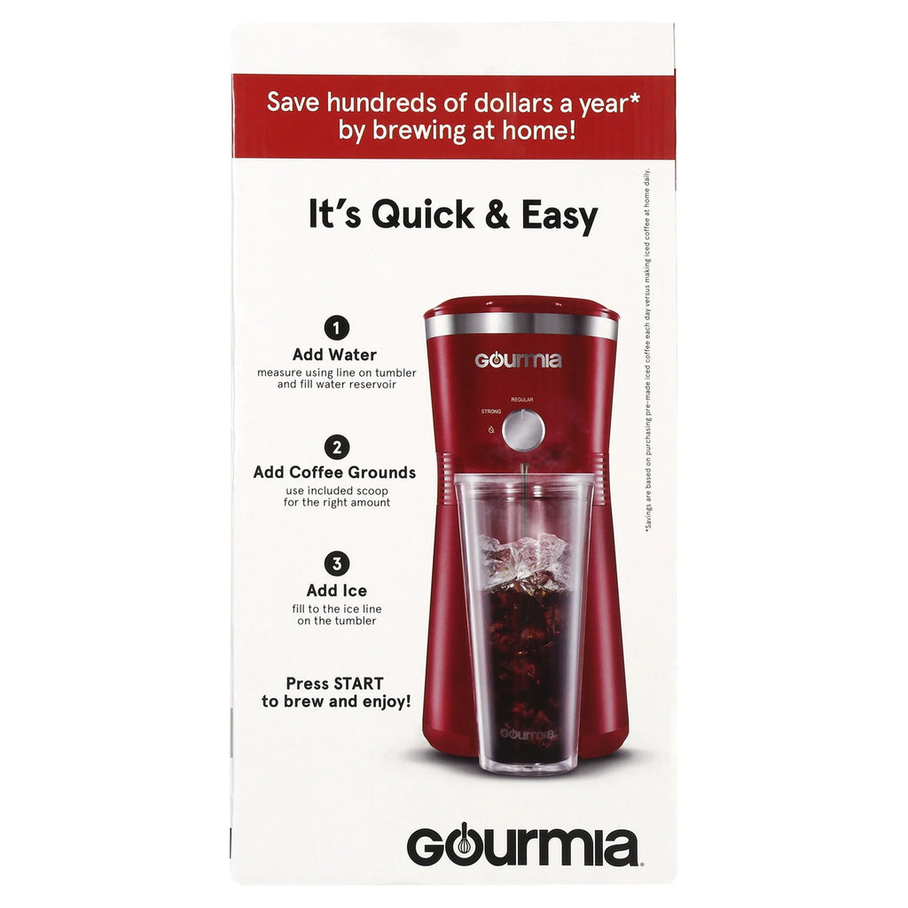 Red Iced Coffee Maker with 25 fl oz Tumbler N816367