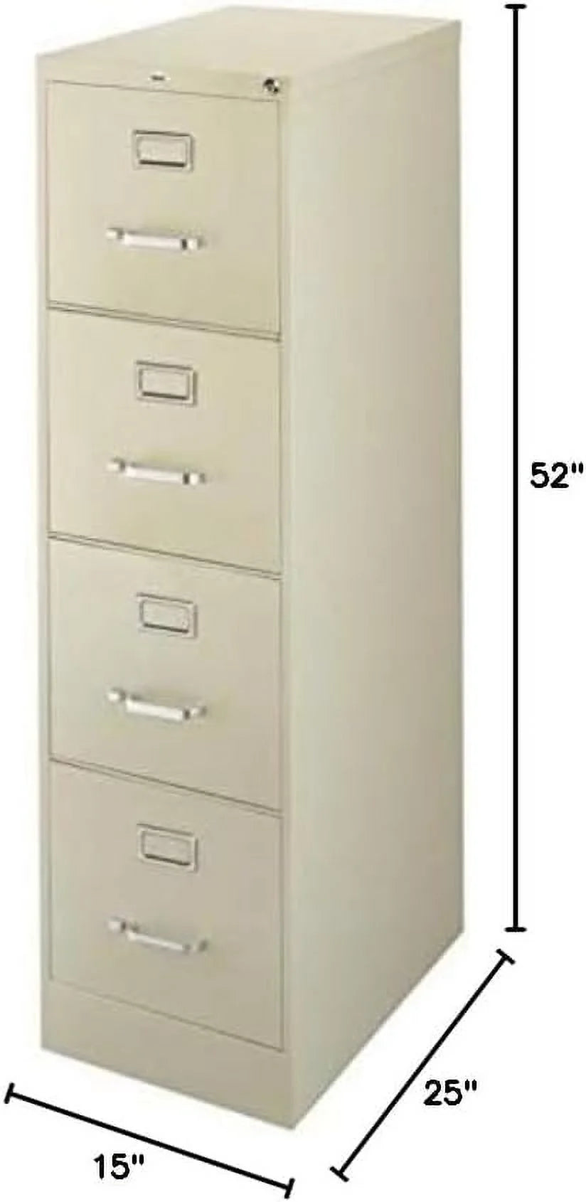 25" 4-Drawer Metal Vertical File Cabinet In Beige Q834