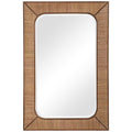 28 inches W X 42 inches H Rectangular Mirror with Woven Rattan Frame P13175