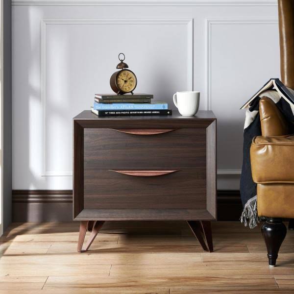 Wenge 2-Drawer Nightstand Q58478