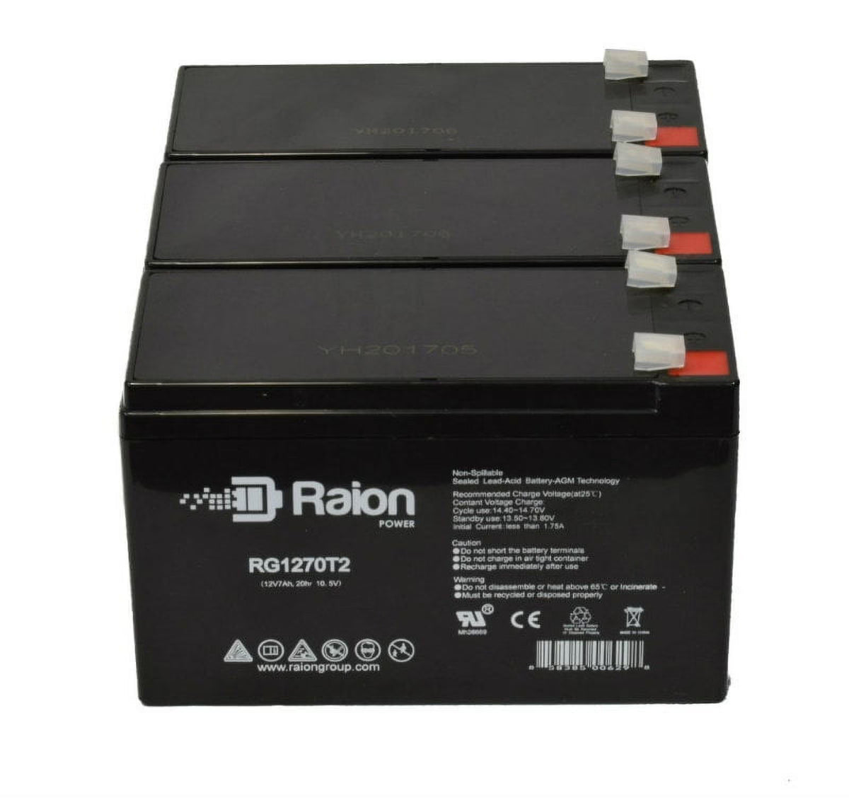 12V 7Ah Replacement Battery 3 Pack C781713