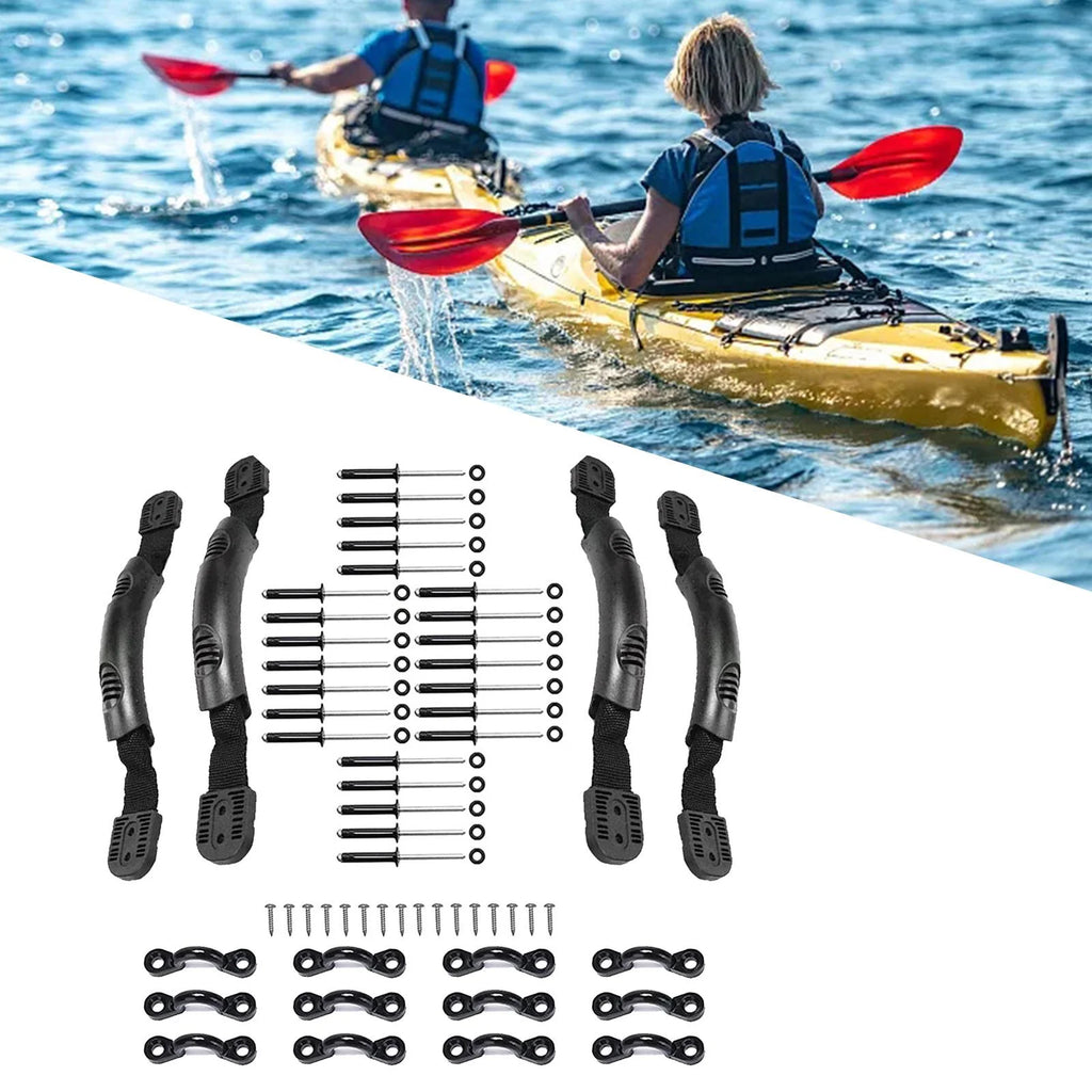 Black Kayak Carry Handles with Screws Pad Eye A507
