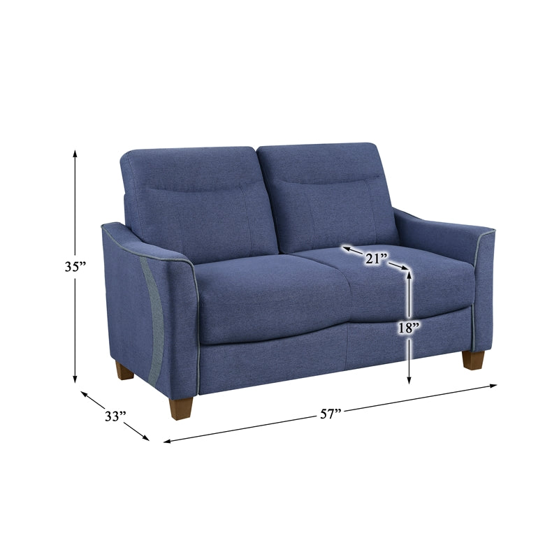 Blue Fabric Upholstered Love Seat Q303153