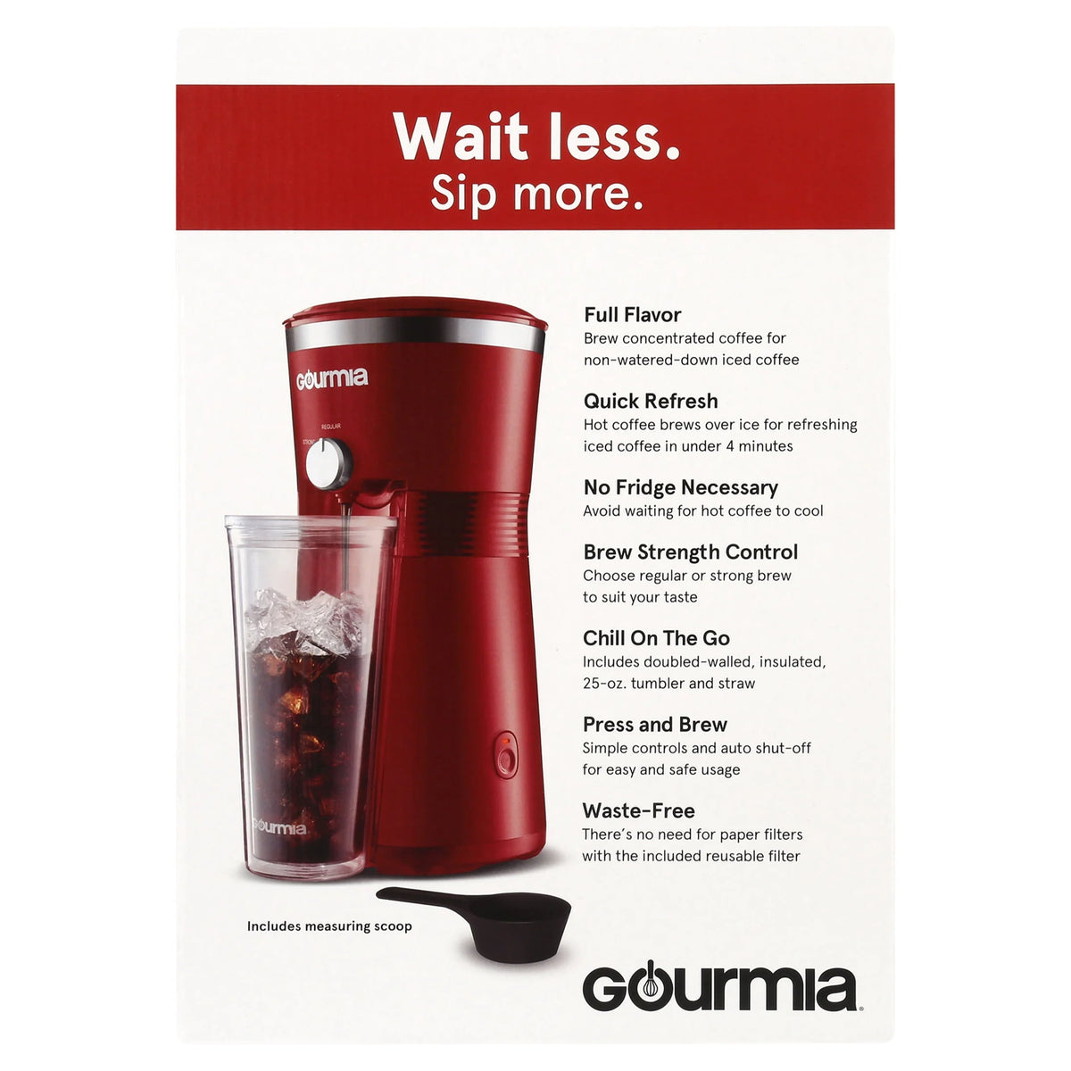 Red Iced Coffee Maker with 25 fl oz Tumbler N816367
