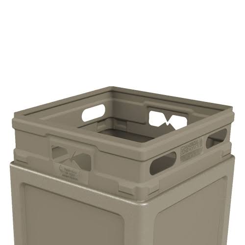42-Gallon Beige Panel Trash Can L24733