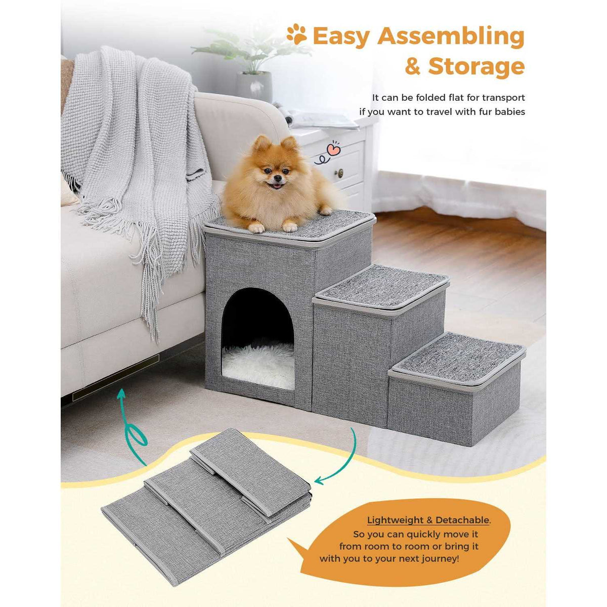 3 Step 16 inch Pet Stairs B933