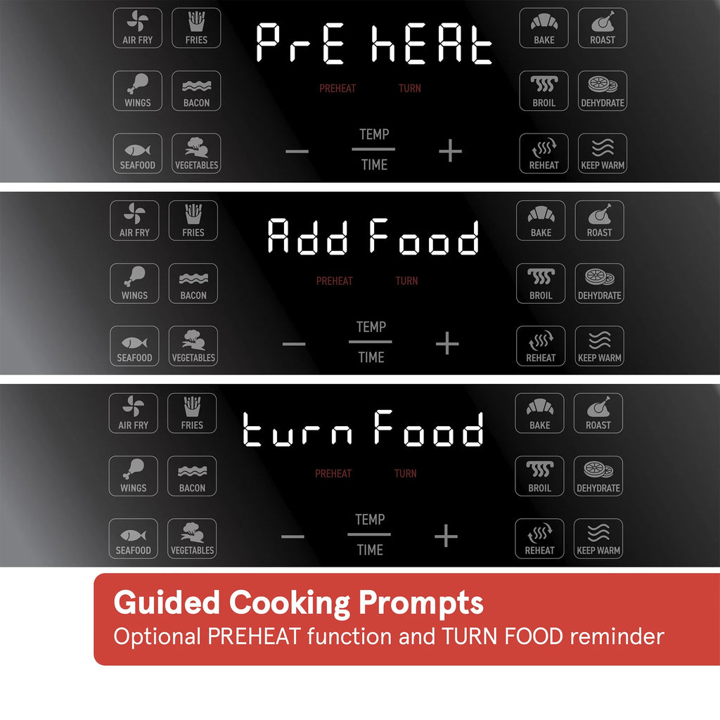 6 Qt Digital Air Fryer with 12 One-Touch Cooking Functions M40008