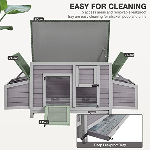 Large Folding Chicken Coop with Nesting Box and Tray J429550