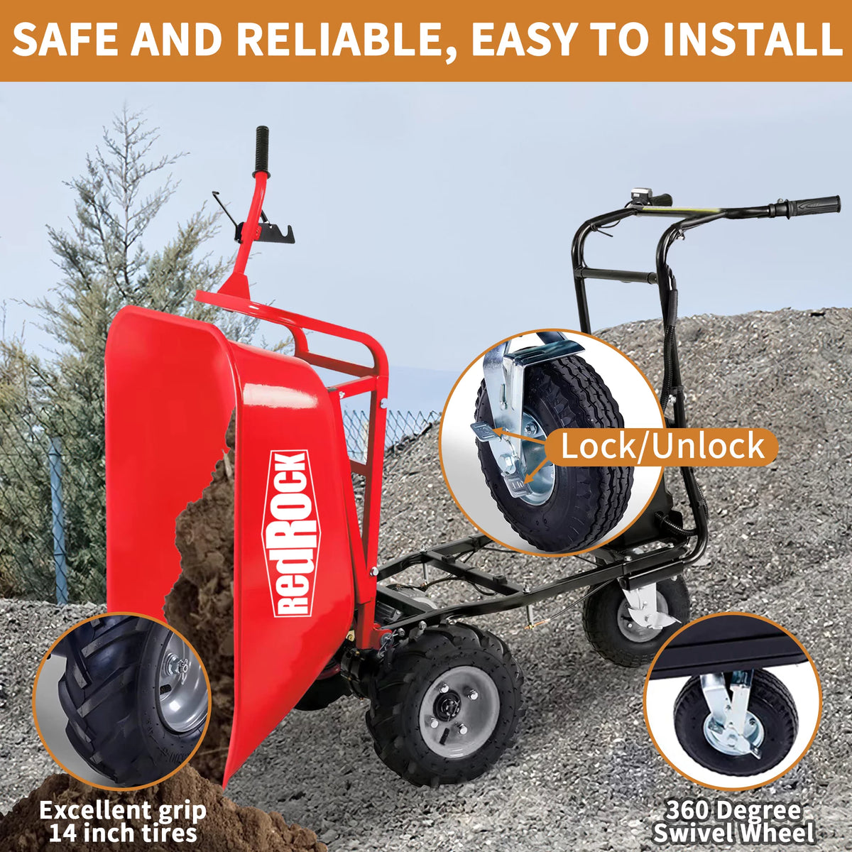 Electric Powered Utility Cart 48V28Ah 500W 500lbs Capacity O952