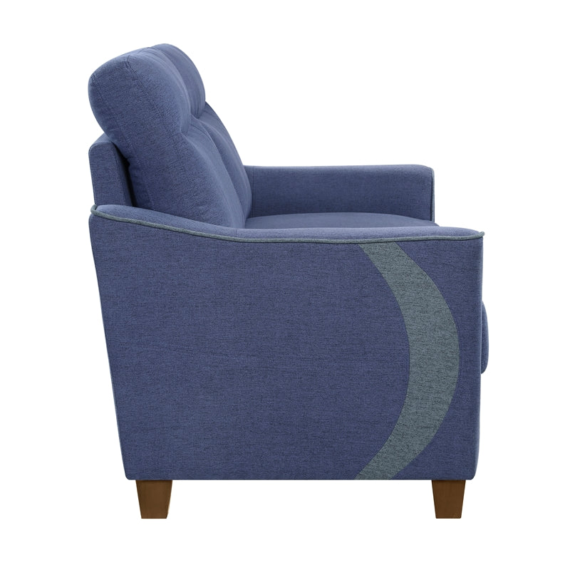 Blue Fabric Upholstered Love Seat Q303153