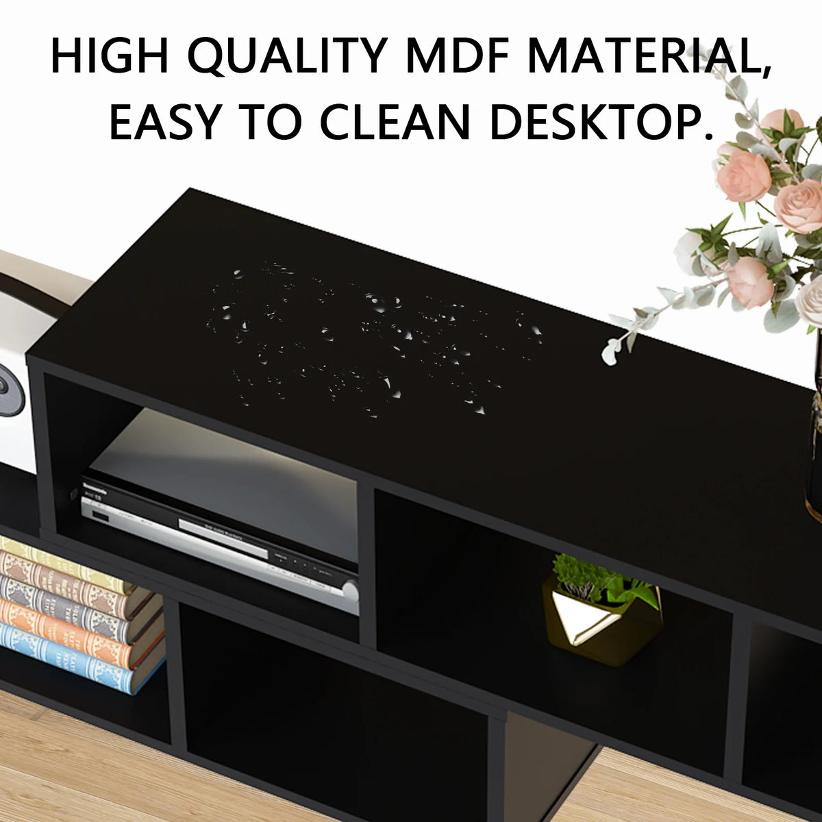 Black 2-Shelf L-Shaped Bookcase C57036
