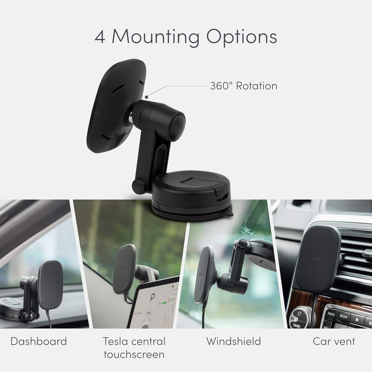 Magnetic Car Phone Holder with Wireless Charging, 10W Max, Pack of 2 Q539422