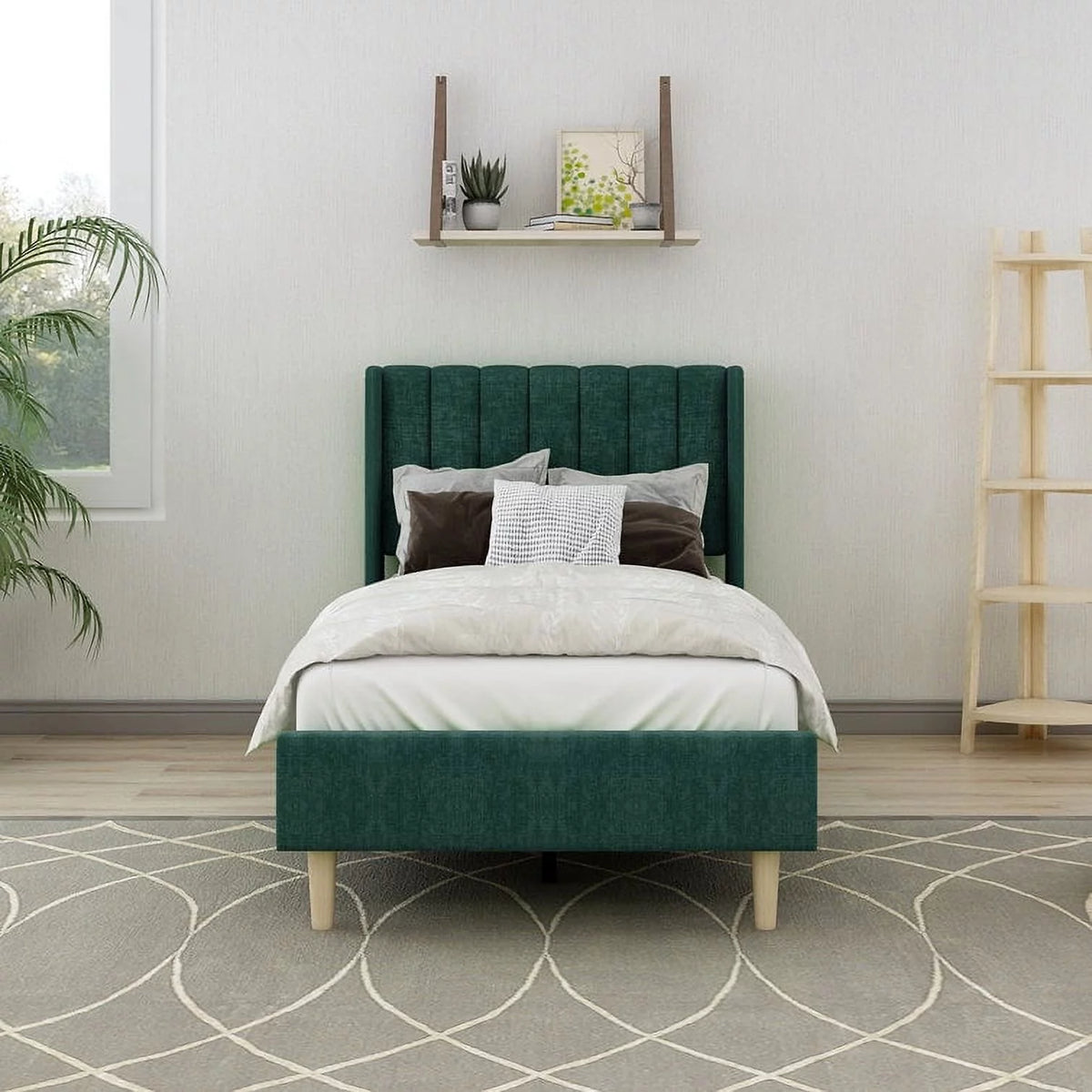 Twin Size Upholstered Platform Bed W355