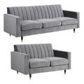 Contemporary Velvet Loveseat and Sofa Y408661